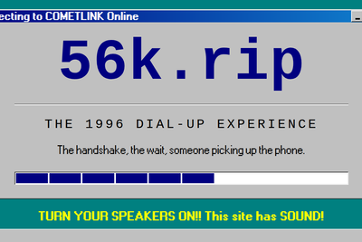 56k.rip – the 1996 dial-up internet experience