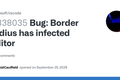 Bug: Border radius has infected VSCode editor