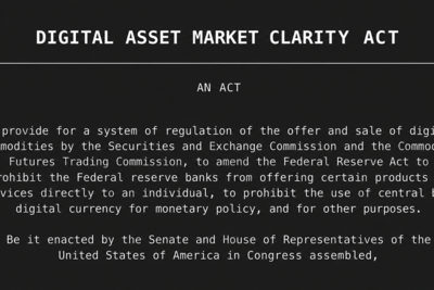 CLARITY Act Needs 60 Votes Today Just to Reach the Real Vote