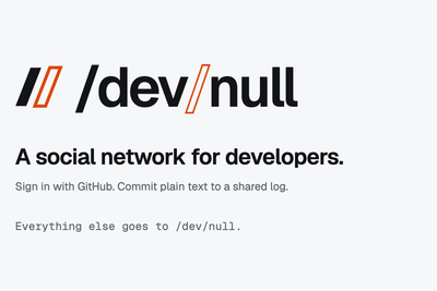 /dev/null: social network for developers