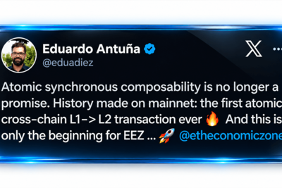 Ethereum Economic Zone Runs Atomic L1-L2 Transfer on Mainnet