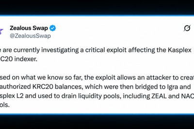 Kasplex KRC-20 Indexer Signature Bypass Drains Two Token Pools