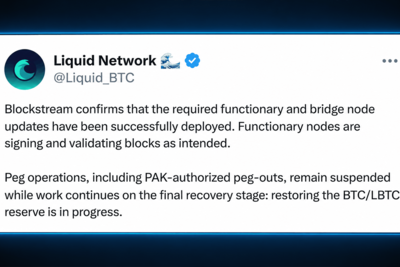 L-BTC Peg-Out Still Shut Down as Blockstream Refuses Hacker Demand