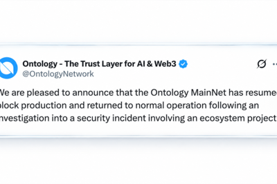 Ontology Halts L1 Blockchain for 41 Hours Over an Unknown Threat