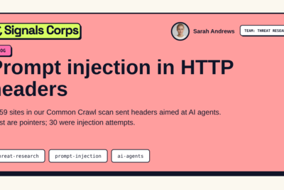 Prompt injection in HTTP headers: what 217M web responses show