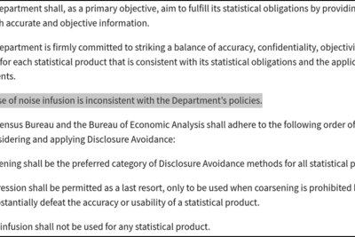 US bans differential privacy in Census data